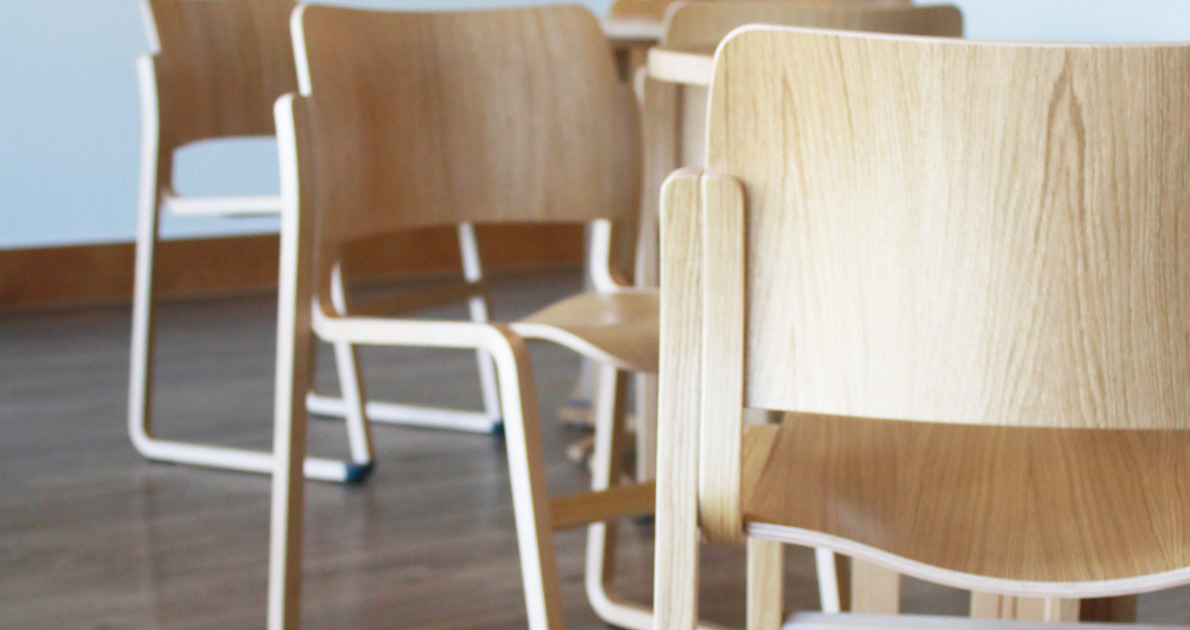 40/4 wood frame chairs in Hambleton Crematorium