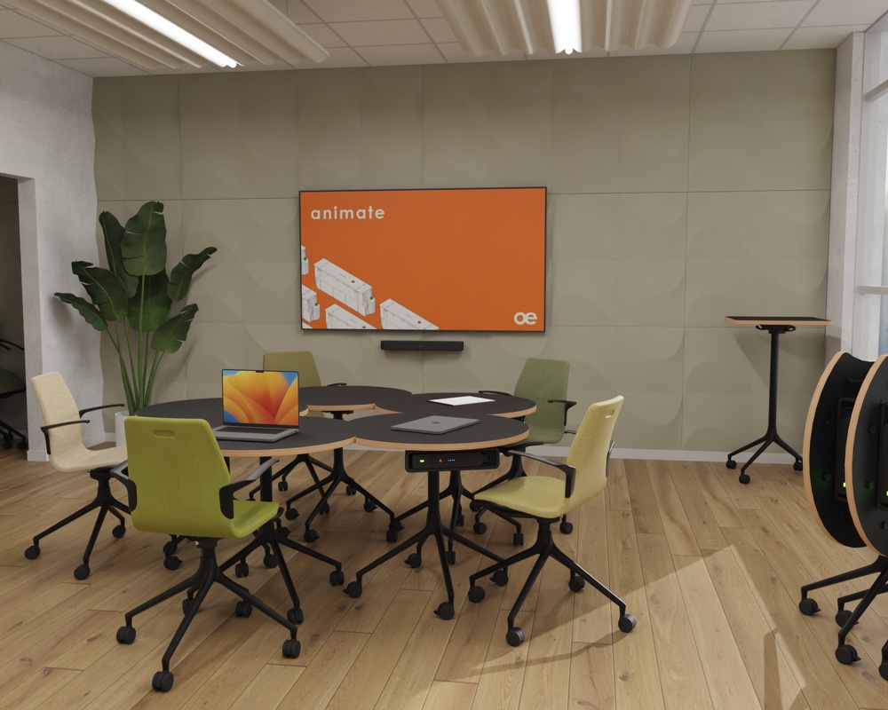 An installation image featuring the AS tables and AS100 chairs