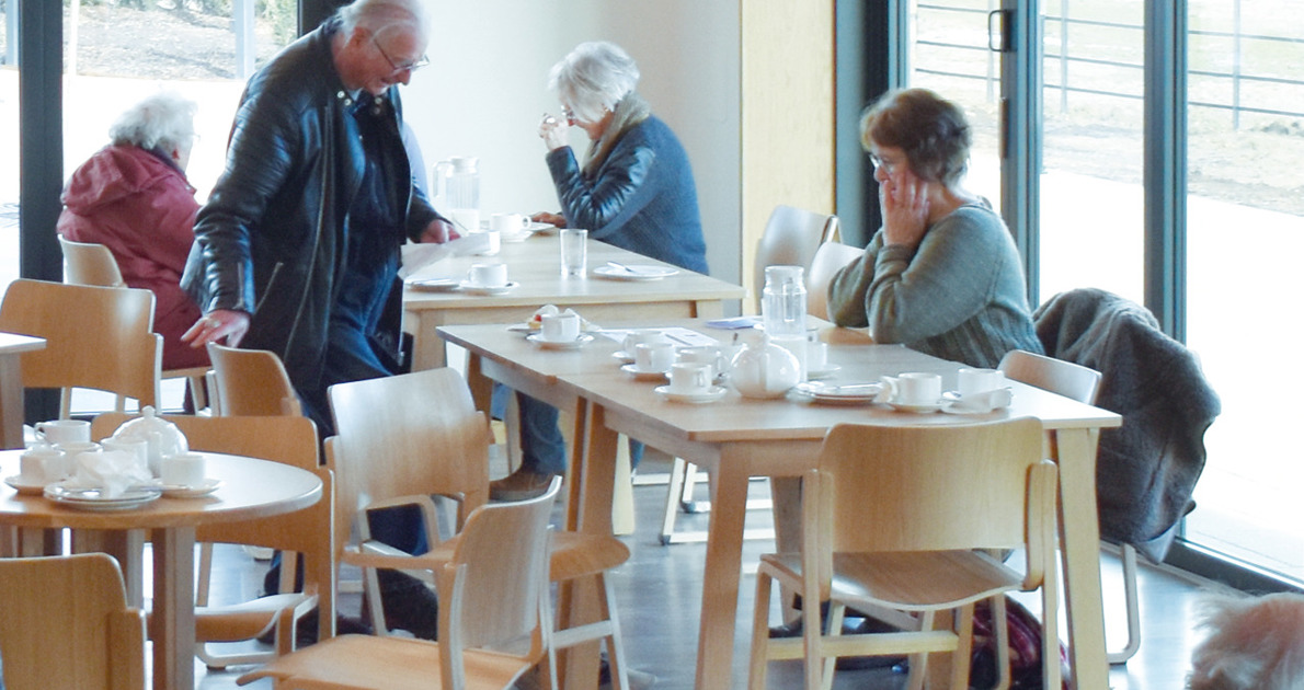 40/4 wood frame chairs in Hambleton Crematorium