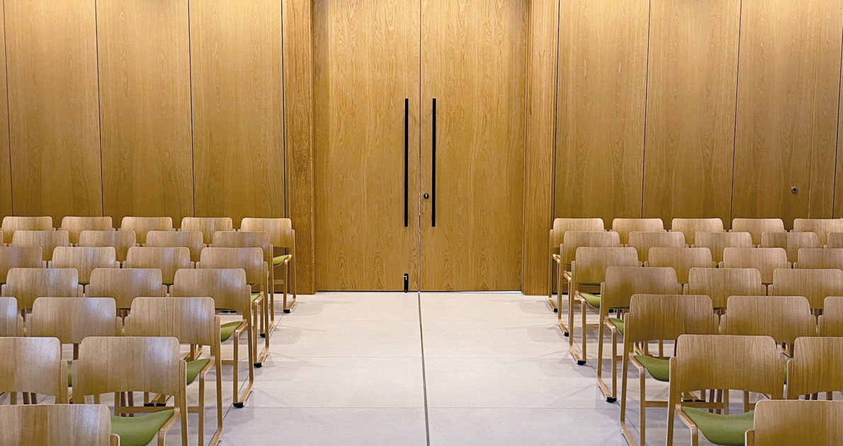 40/4 wood frame chairs in Hambleton Crematorium