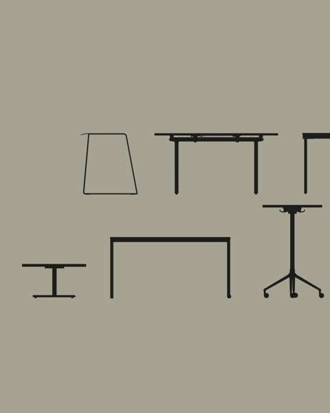 A piece of graphics with HOWE table icons on a plain greenish background